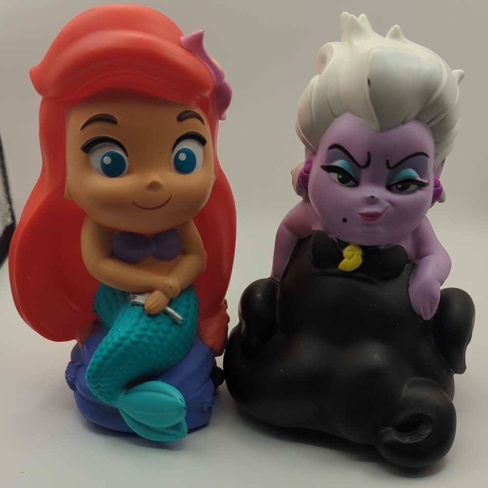 Disney Ariel and Ursula Figurines - Red and Purple